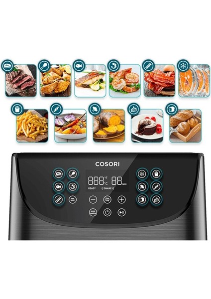 Yüksek Performanslı 5.5l Hava Fritözü, 1700W, Şık Siyah Renk fırsatları