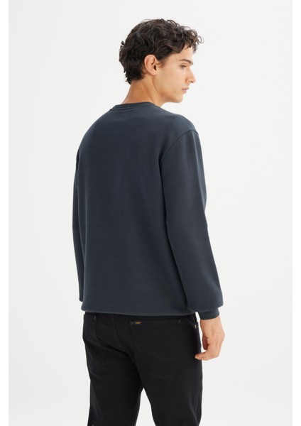 Regular Fit Normal Kesim Bisiklet Yaka Içi Polarlı Antrasit Sweatshirt indirimleri