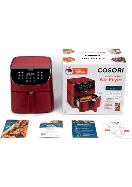 Kırmızı 5.8 Lt 1700W Dokunmatik Yağsız Hava Fritözü indirimleri
