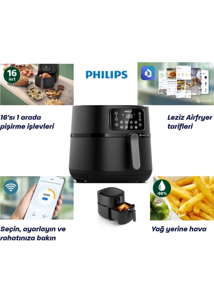 5000 Serisi Xxl Bağlantılı Fritöz Siyah, Sağlıklı ve Hızlı Pişirme Keyfi