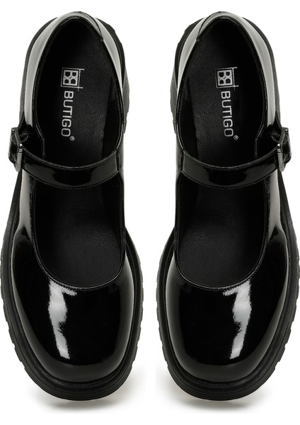 24K-521 5pr Siyah Kadın Oxford Ayakkabı