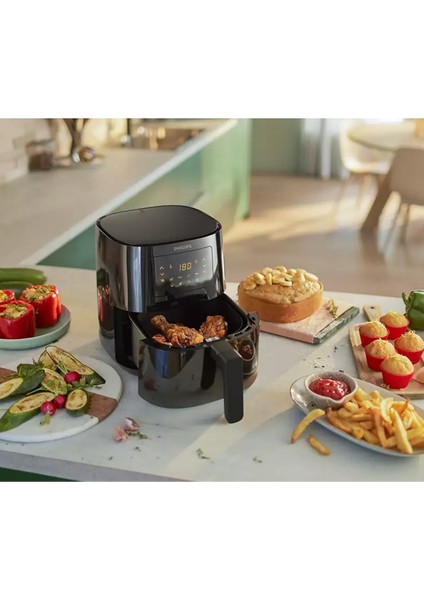 1400W Siyah Hava Fritözü, 7 Ön Ayar, 4,1l, LED Ekran, Yağ Azaltma Teknolojisi indirimleri
