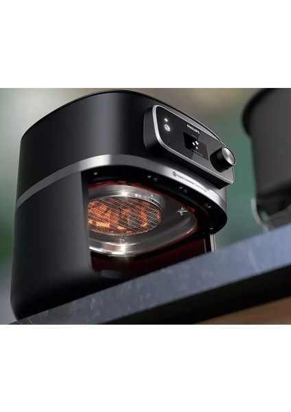 8.3 Lt Hava Fritöz, Uzaktan Kontrol, Otomatik Pişirme, Kolay Temizlik, Siyah Renk