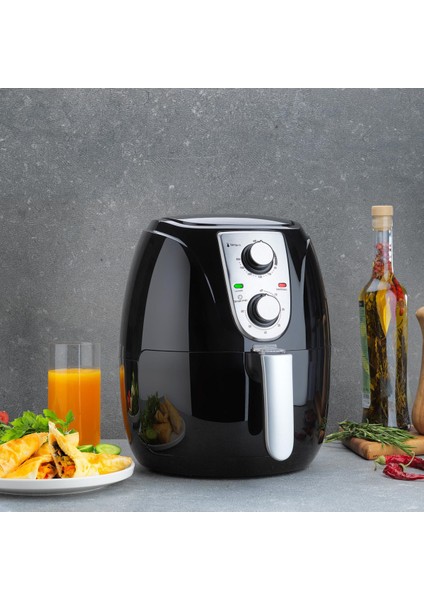 Siyah Akıllı Hava Fritözü, Sağlıklı ve Pratik Pişirme Cihazı