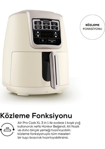 4lt Hacimli 6 Fonksiyonlu Çok Amaçlı Ev Yemeği, Közleme, Yoğurt Airfryer Bej fiyatları
