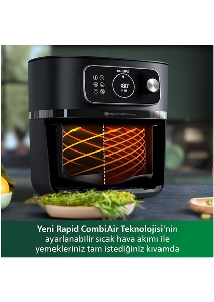 7.000 Serisi Airfryer Combi Xxl, 2200W, 8,3l, Siyah/beyaz, Yenilikçi ve Şık Tasarım fırsatları