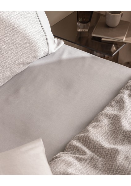 Orpen King Size %100 Pamuk Madame Coco Crep Baskılı Nevresim Takımı - Gri