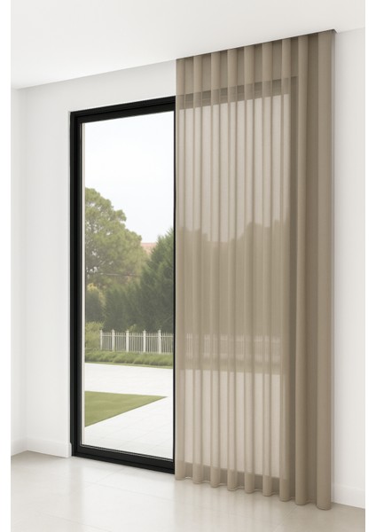 Kalın Dokulu Zırh Tül Perde -Kurşun Rengi - Pileli Dikim 1x2,5 Pile - ZRH451