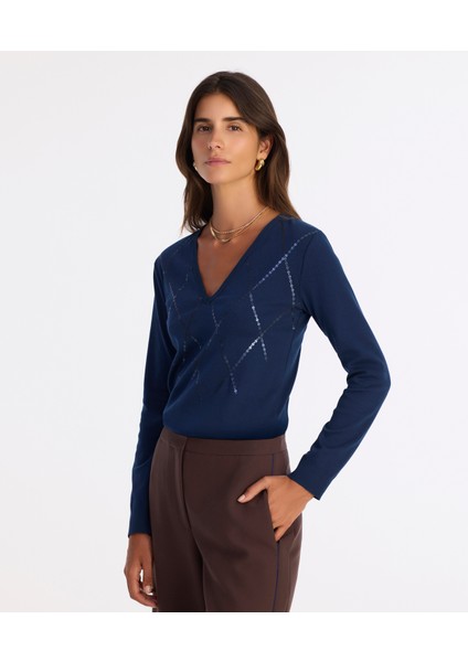 Regular V Yaka Uzun Kol Kazak fiyatları