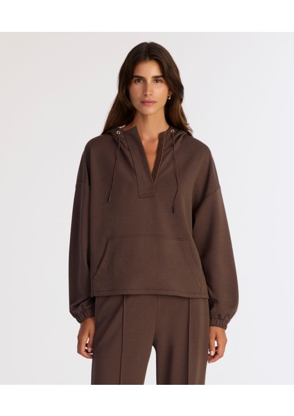 Regular Kapüşonlu Yaka Uzun Kol Sweatshirt