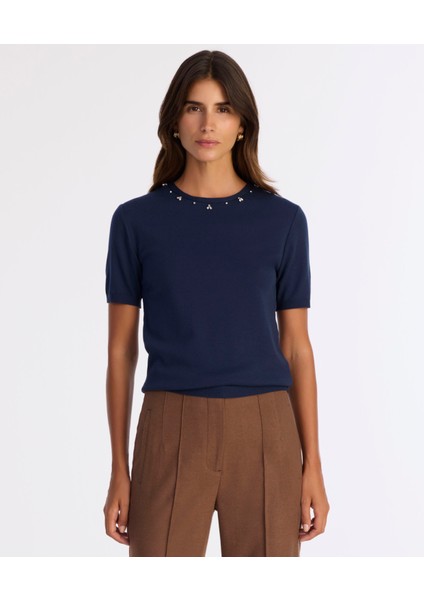 Regular Bisiklet Yaka Kısa Kol Kazak