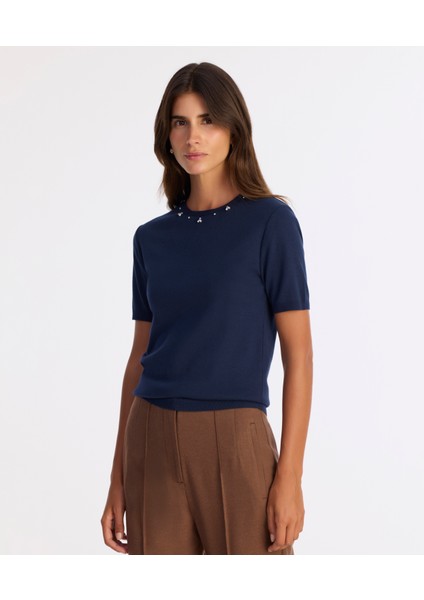 Regular Bisiklet Yaka Kısa Kol Kazak fiyatları