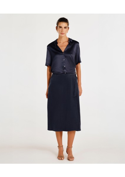 Dökümlü Midi Etek