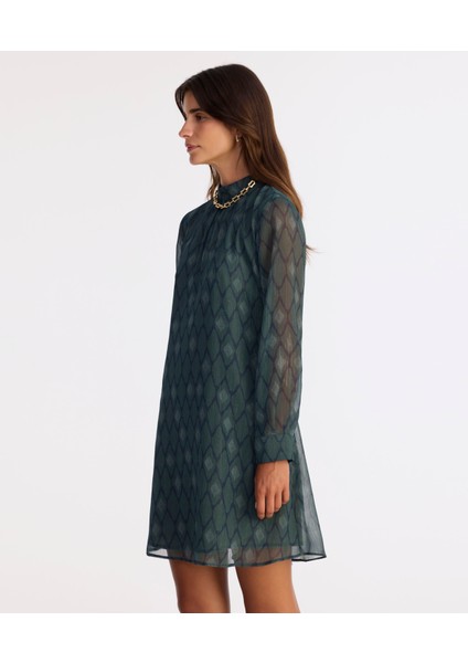 Bol Yarım Balıkçı Yaka Uzun Kol Elbise modelleri