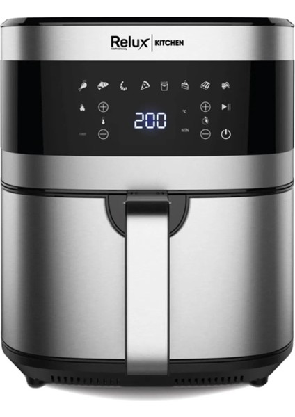 Geniş Kapasiteli Şık Airfryer 6,5l, Gri Renk