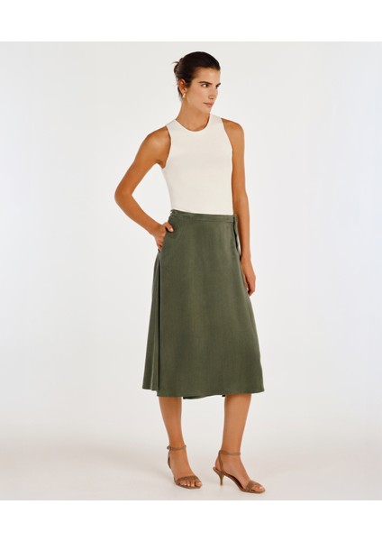 Dökümlü Midi Etek