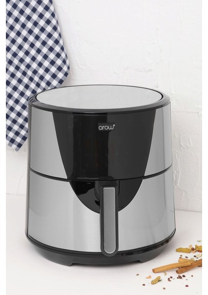 8 Litre Sıcak Hava Fritözü Gümüş Renkli, Sağlıklı ve Pratik Kullanım fiyatları