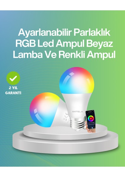 Zengezur 9 Watt Beyaz Işık ve Renk Ayarlı Akıllı LED Ampul