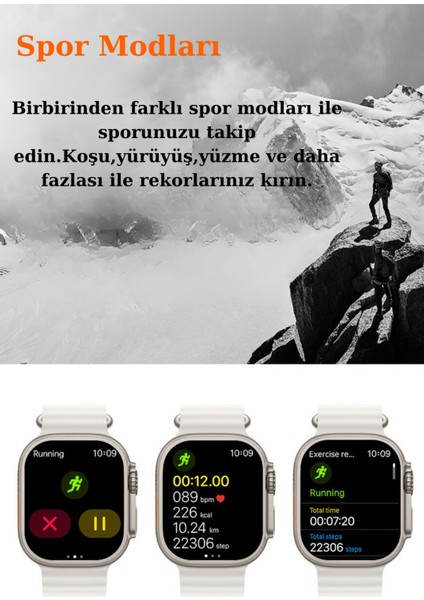 Uyumlu Erkek Akıllı Saat, Su Geçirmez, Siyah, T900 Model modelleri