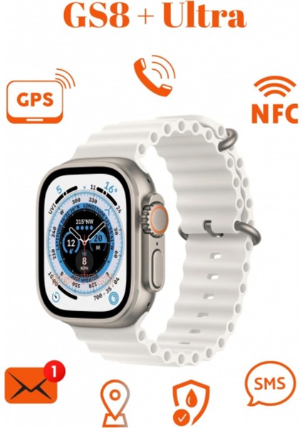 Şık Gümüş Akıllı Saat, Vidalı Kasa, 49M, Modern Tasarım