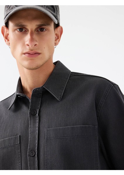 Relax Fit Antrasit Erkek Gömlek LF2040989 fırsatları