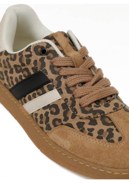TRX24K-903 W 5pr Leopar Kadın Sneaker
