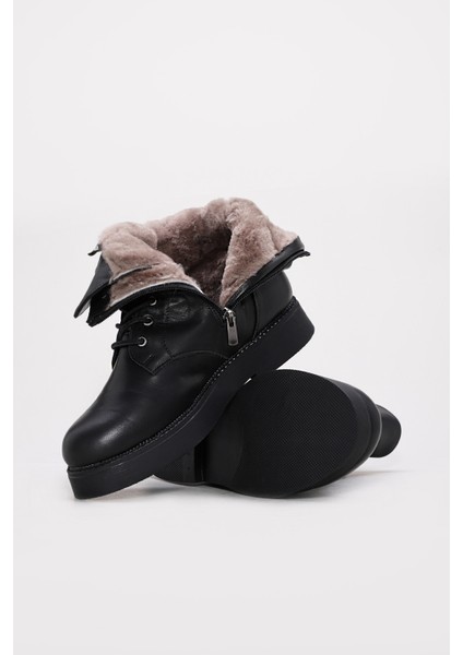 Hakiki Deri Kürklü Kadın Klasik Bot 657KZA2506 modelleri