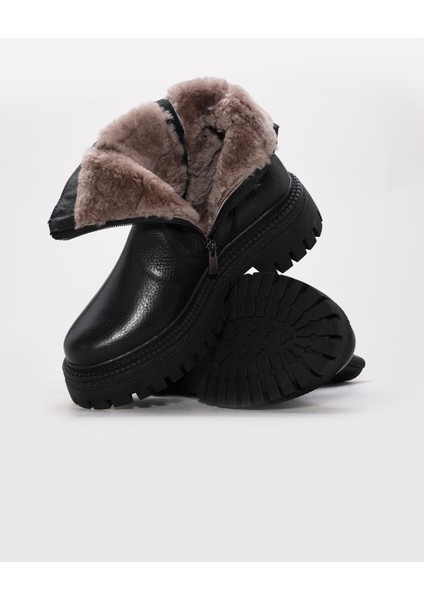 Hakiki Deri Kürklü Kadın Klasik Bot 657KZA2510 fırsatları