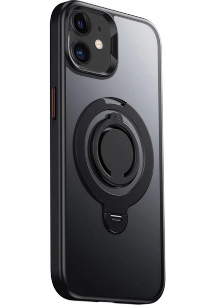 iPhone 12 Avatar 360 Dönen Magsafe Kapak - Siyah