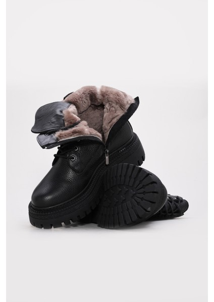 Hakiki Deri Kürklü Kadın Klasik Bot 657KZA2512 modelleri