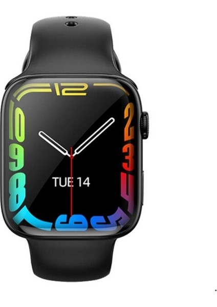 Genis Ekran Akıllı Saat, Siyah, IPhone ve Android Uyumlu, 1.95'' Dokunuşlu Ekstra Özellik