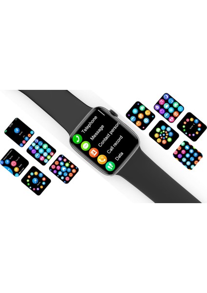 Genis Ekran Akıllı Saat, Siyah, IPhone ve Android Uyumlu, 1.95'' Dokunuşlu Ekstra Özellik indirimleri