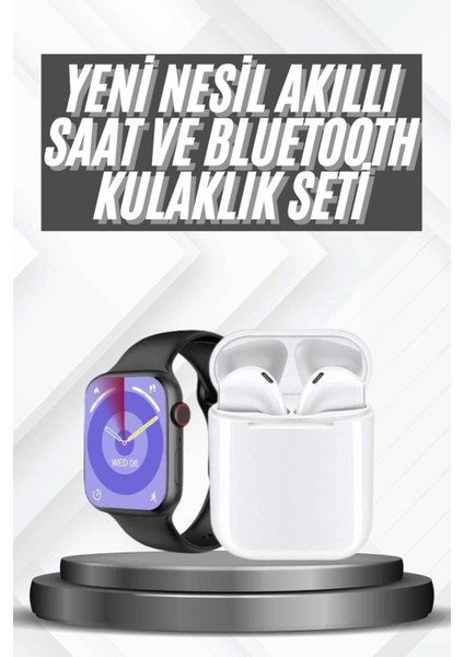Çok Renkli Akıllı Saat ve Bluetooth Kulaklık Seti, Hediyeli, Çok Fonksiyonlu