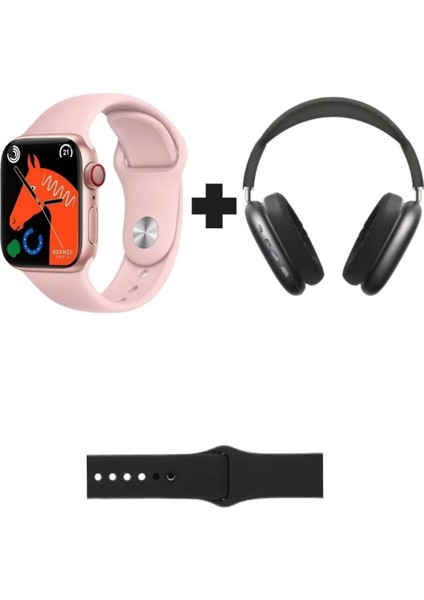 Akıllı Saat ve Bluetooth Kulaklık Ikili Paket, Ekstra Kordon Hediye