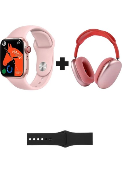 Akıllı Saat ve Bluetooth Kulaklık Ikili Paket, Ekstra Kordon Hediye