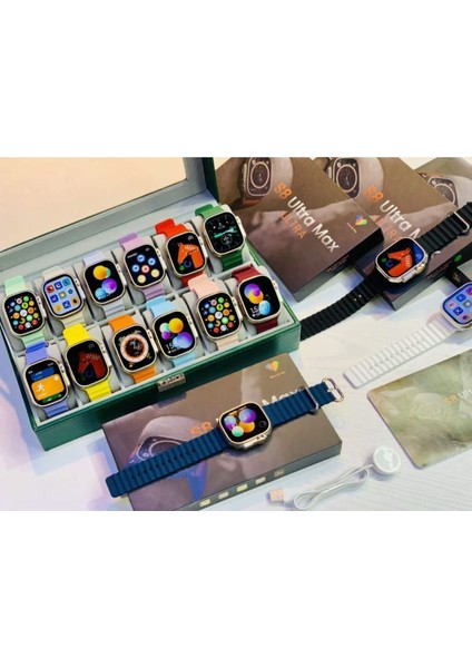 Ultra Max Amoled Akıllı Saat, Nabız ve Tansiyon Ölçer, Siyah Renk fırsatları