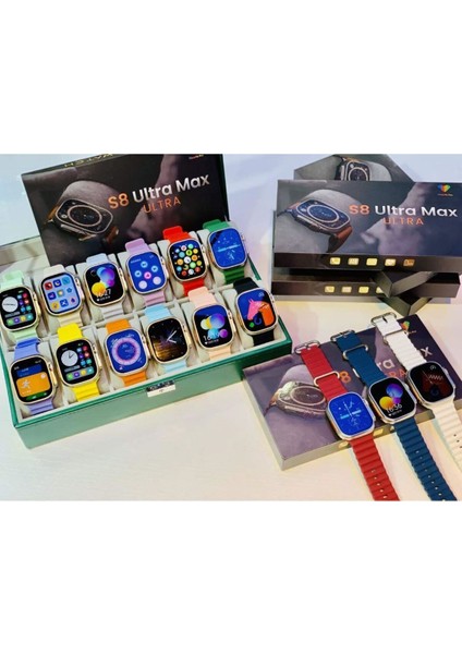 Ultra Max Amoled Akıllı Saat, Nabız ve Tansiyon Ölçer, Siyah Renk