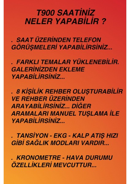 Turuncu Akıllı Saat 49MM, 2.09 Inç, Ios ve Android Uyumlu, Türkçe Menü fiyatları