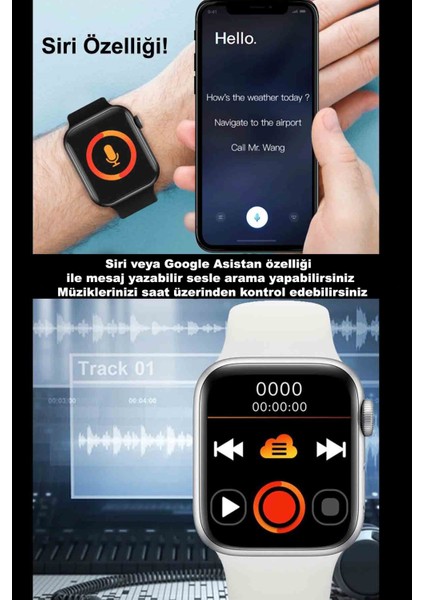 Gümüş Renk Akıllı Saat, Bluetooth, Konum Takip, Siri, Nfc, Android ve Ios Uyumlu fırsatları