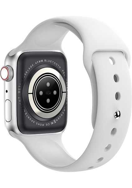 44 mm Gümüş Akıllı Saat, Ios ve Android Uyumlu + Yedek Kayış