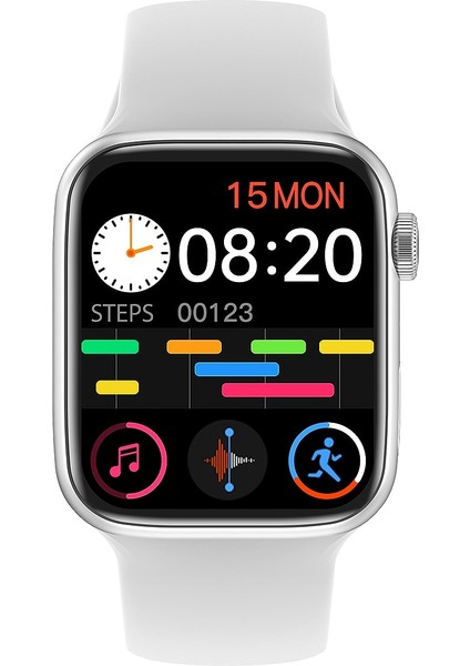 44 mm Gümüş Akıllı Saat, Ios ve Android Uyumlu + Yedek Kayış fiyatları