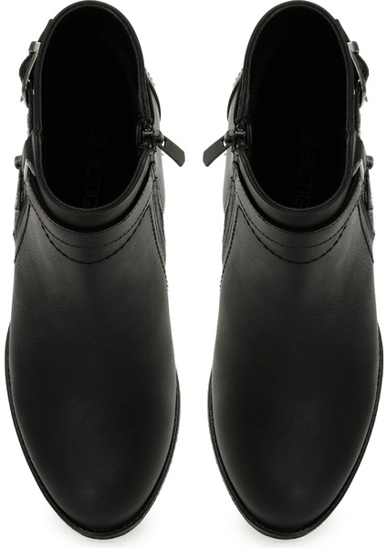 24K-1031 5pr Siyah Kadın Topuklu Bot