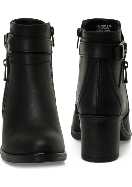 24K-1031 5pr Siyah Kadın Topuklu Bot