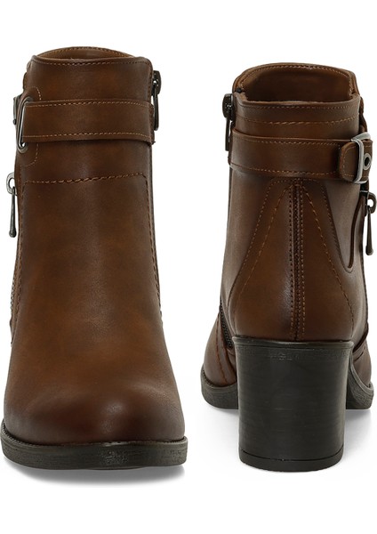 24K-1031 5pr Taba Kadın Topuklu Bot