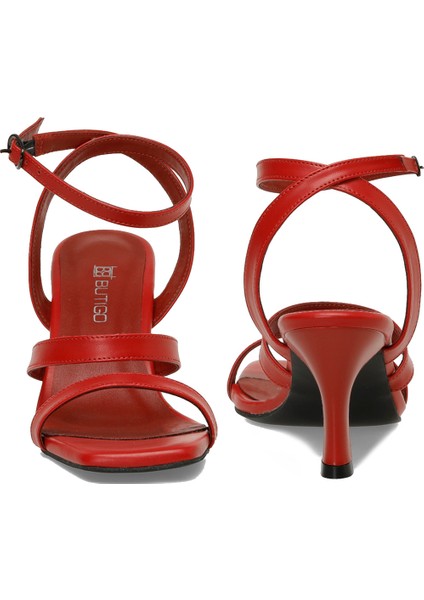 25S-218 5fx Kırmızı Kadın Topuklu Sandalet