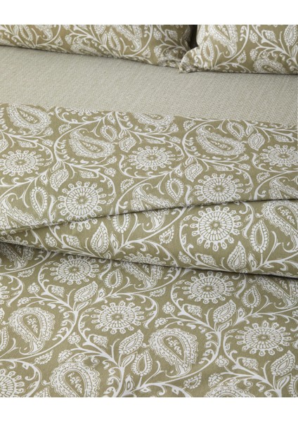 Ethnic Charm Kolay Ütülenir Tek Kişilik Nevresim Takımı 160X220 cm Yağ Yeşili modelleri