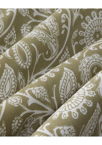 Ethnic Charm Kolay Ütülenir Tek Kişilik Nevresim Takımı 160X220 cm Yağ Yeşili indirimleri