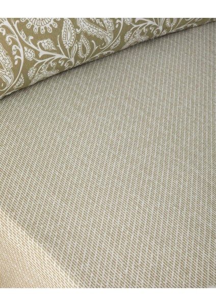 Ethnic Charm Kolay Ütülenir Tek Kişilik Nevresim Takımı 160X220 cm Yağ Yeşili