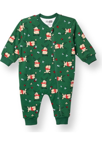 Erkek Bebek New Year Uyku Tulumu Interlok Uzun Kol Ribanalı Paça