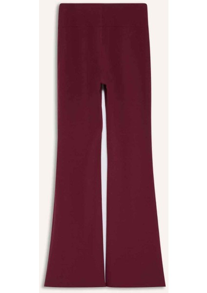 Fit Flare Fit Toprlayıcı Yüksek Bel İspanyol Paça Standart Boy Ribana Sporcu Pantolon F5040AX25WN modelleri